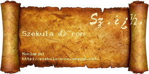 Szekula Áron névjegykártya